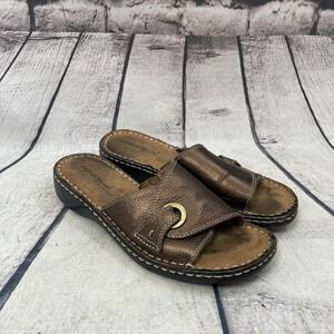 Natural Soul By Naturalizer Brown Leather Cunningham Sandals Open Toe Size 6.5 M